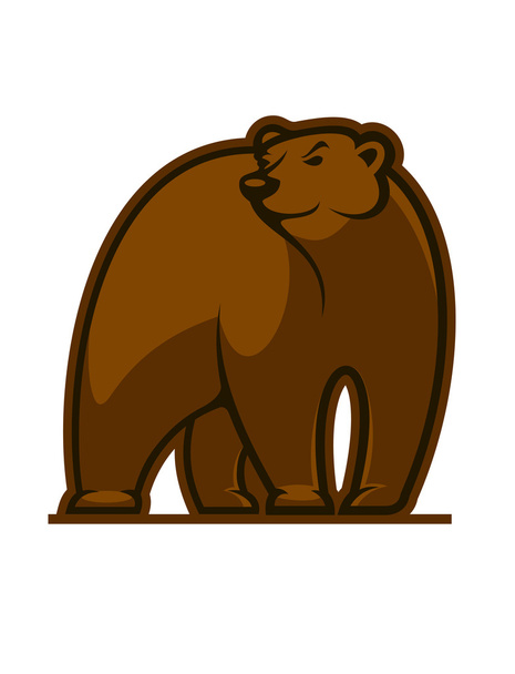 Ходячий медведь-гризли
 - Вектор,изображение