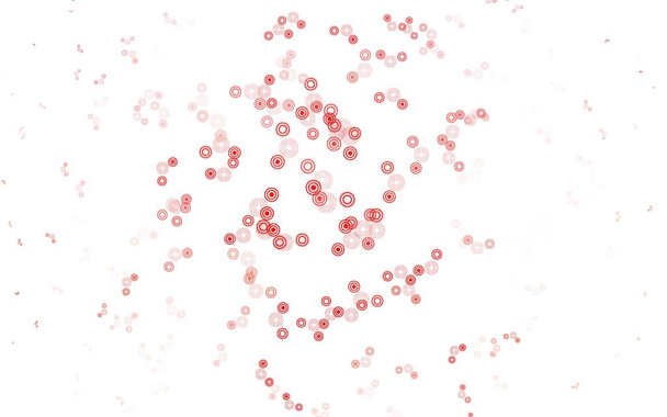 Layout vetorial vermelho claro com formas de círculo. Projeto decorativo borrado em estilo abstrato com bolhas. Design para o seu anúncio de negócios
. - Vetor, Imagem