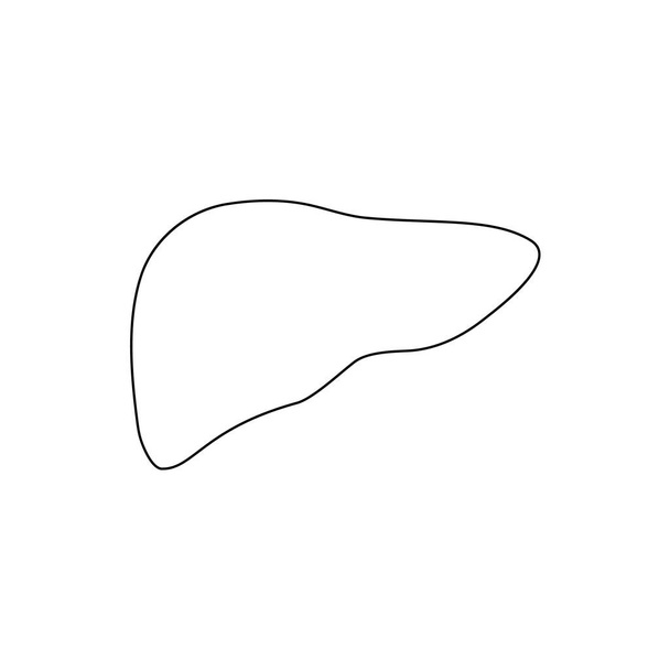肝臓ラインのアイコン。人々は白い背景に隔離された黒い形のベクトル図を概説肝臓。人間の内臓.  - ベクター画像