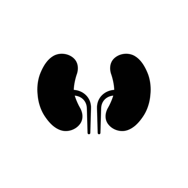 Kidneys icon. People kidneys black shape vector illustration isolated on white background. Human internal organ.  - Vektori, kuva