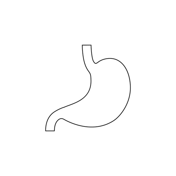 Icono de la línea del estómago. Gente estómago contorno negro forma vector ilustración aislada sobre fondo blanco. Órgano interno humano
.  - Vector, Imagen