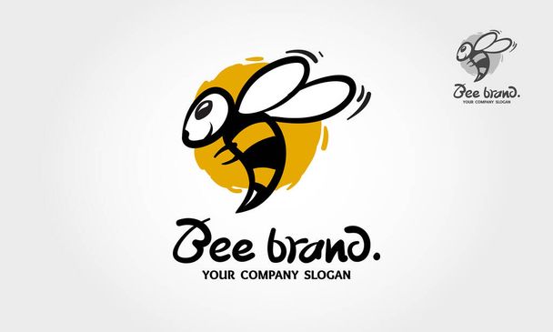 Шаблон векторного логотипа пчелиного бренда. Элегантный и современный шаблон логотипа. Этот логотип может быть использован для бизнеса, веб-сайтов, канцелярских товаров, одежды и т.д.. - Вектор,изображение