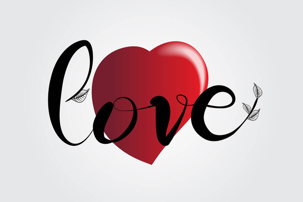Love heart beautiful valentines day card logo graphic design element web image postcard template - Vector, Imagen