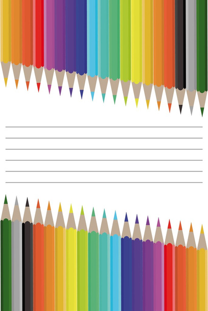 Лист с карандашами
 - Вектор,изображение