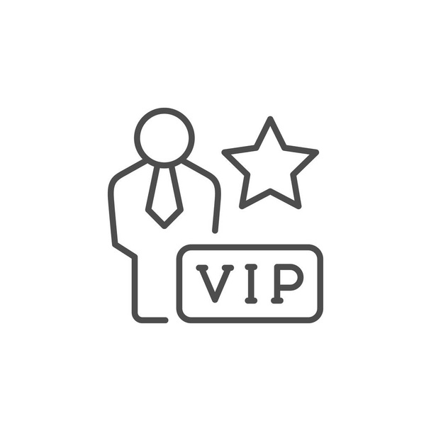 VIP személy vonal vázlat ikon - Vektor, kép