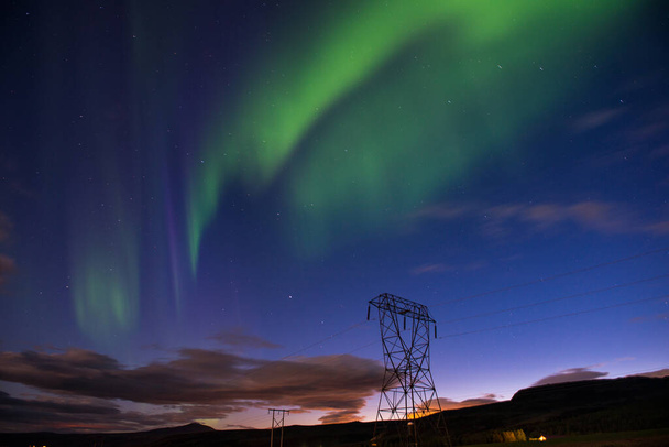 オーロラまたは北の光,アイスランド - 写真・画像