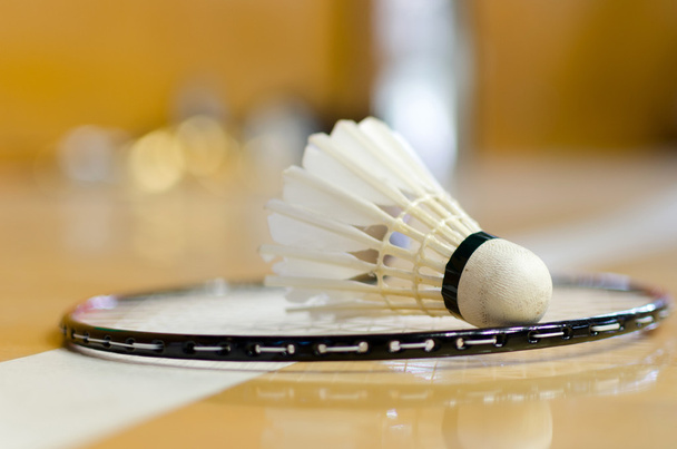 Navette sur raquette de badminton
 - Photo, image