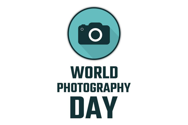 World photo or photography Day. August 19. Holiday concept. Template for background, banner, card, poster with text inscription. Vector EPS10 illustration. - Διάνυσμα, εικόνα
