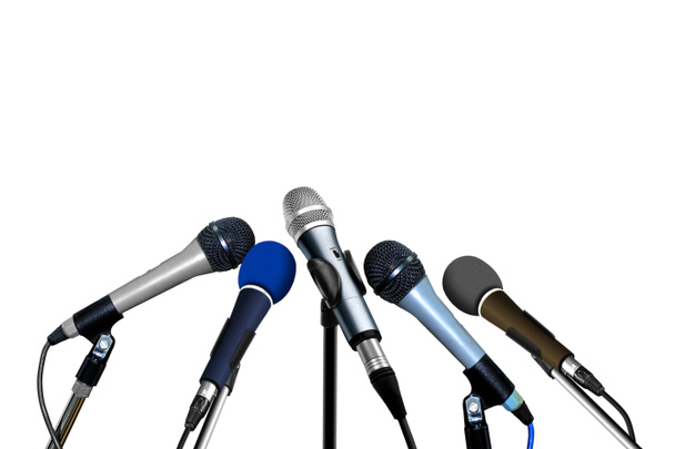 Прес-конференція мікрофони над білим
 - Фото, зображення