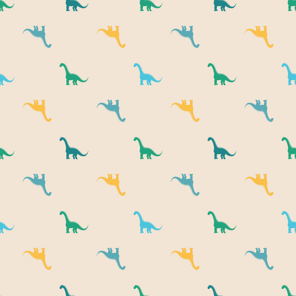 Seamless pattern with dinosaurs silhuettes. Creative vector childish background for fabric, textile, wrapping - ベクター画像