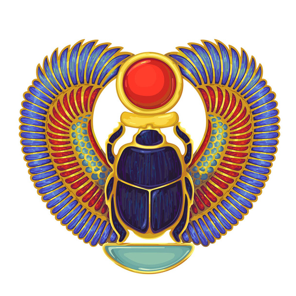 Escarabajo.. Jeroglífico y símbolo egipcioCultura antigua cantar y simbólico.Icono de religión.Elemento de diseño
. - Vector, Imagen