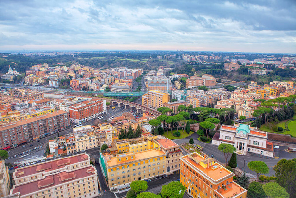 Aerial View of Rome and Vatican City . View from St. Peter's Basilica - Foto, Imagen