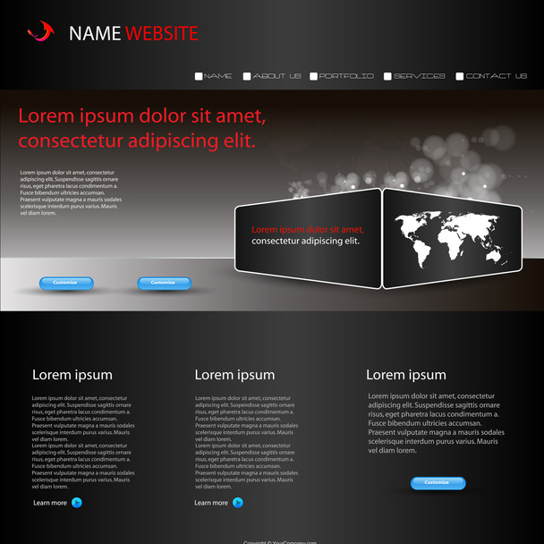 Vector website template for busines - Vector, Image