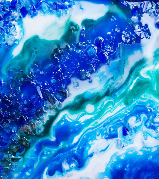Océano, pintura artística de resina, fondo artístico azul
 - Foto, Imagen
