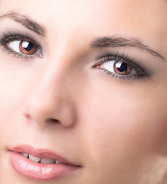 Closeup tiro de olho de mulher com maquiagem dia.Beleza
 - Foto, Imagem