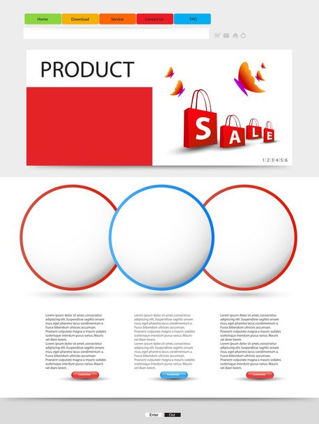 Shop modern website template - Vektor, obrázek