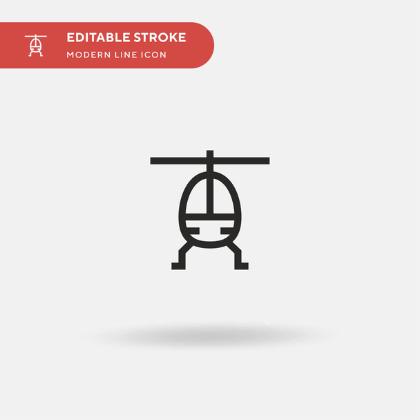 Hélicoptère Simple icône vectorielle. Modèle de conception de symbole d'illustration pour l'élément d'interface utilisateur mobile Web. Pictogramme moderne de couleur parfaite sur coup modifiable. Icônes d'hélicoptère pour votre projet d'entreprise - Vecteur, image