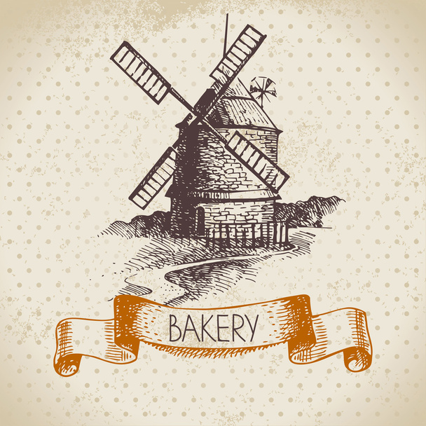 Bakery sketch background - Vector, Image