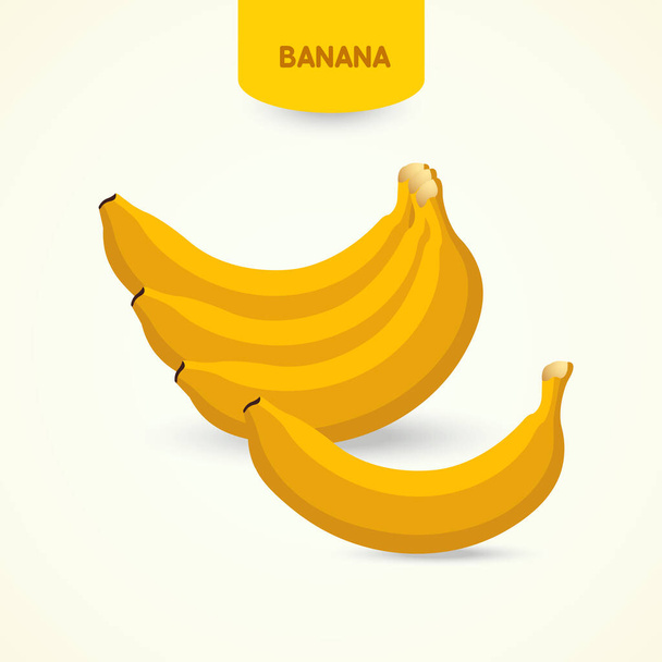 Banana frutta fresca vettore illustrazione. - Vettoriali, immagini