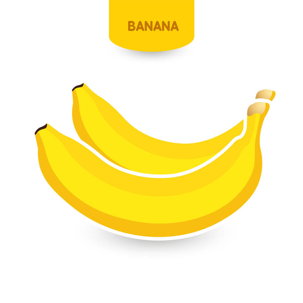 Banana fresh fruit vector illustration. - Vektör, Görsel
