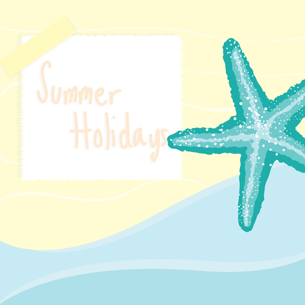Starfish on the beach in summers - Вектор,изображение