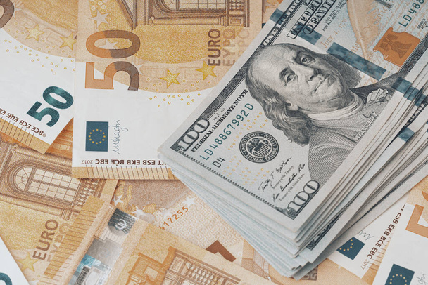 Conceito de Forex ou econômico financeiro global.. Antecedentes de dólares em dinheiro, euros
 - Foto, Imagem