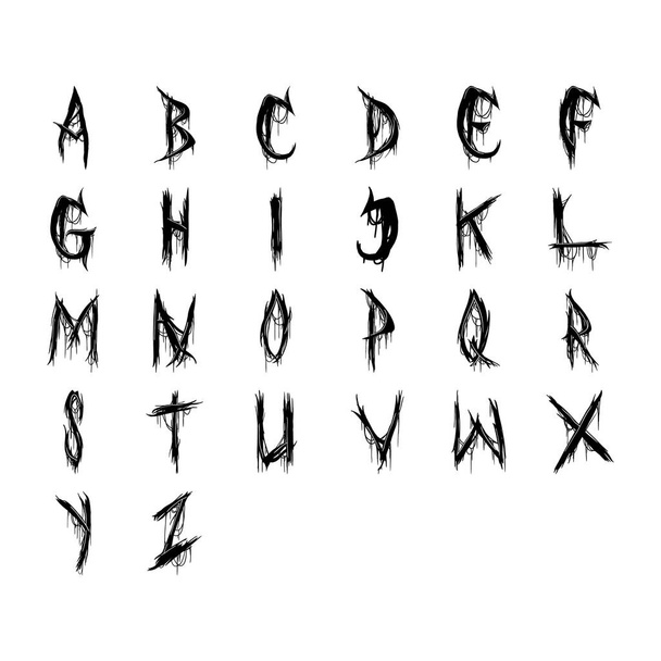 set of hand drawn alphabet letters. vector illustration - Vector, imagen