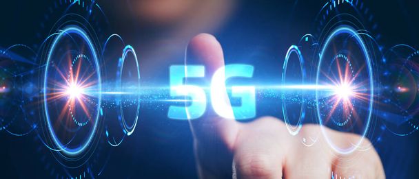 5G ağı konsepti, yüksek hızlı mobil internet, yeni nesil ağlar. İş, modern teknoloji, İnternet ve ağ kurma kavramı.        - Fotoğraf, Görsel