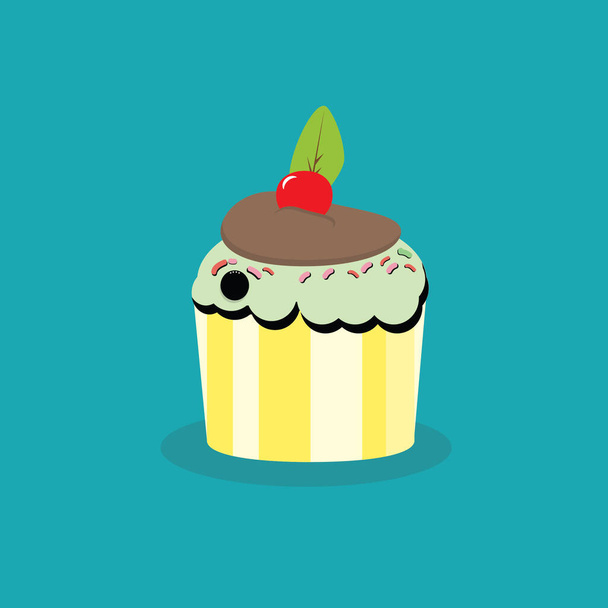 creative vector illustration of cupcake - Vektor, obrázek