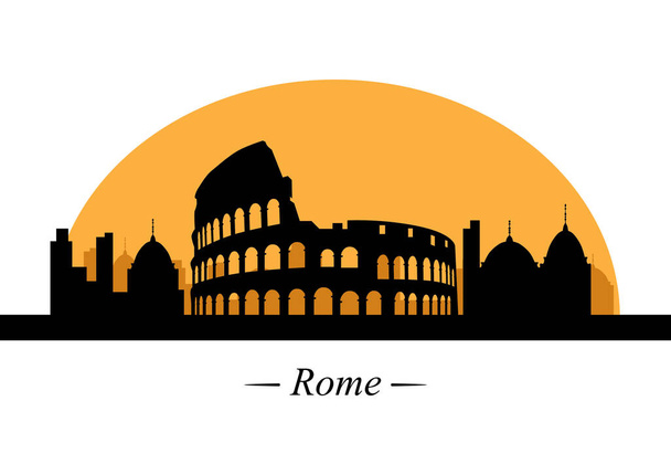 vector illustration of famous coliseum in the style of the world - Vektor, Bild