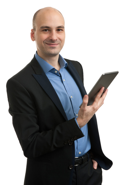 handsome businessman with tablet - Φωτογραφία, εικόνα