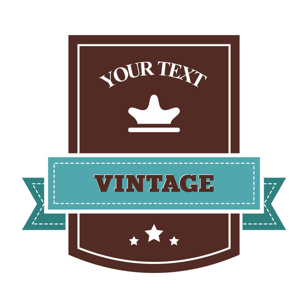 vintage label with text and a ribbon. vector illustration - Vetor, Imagem