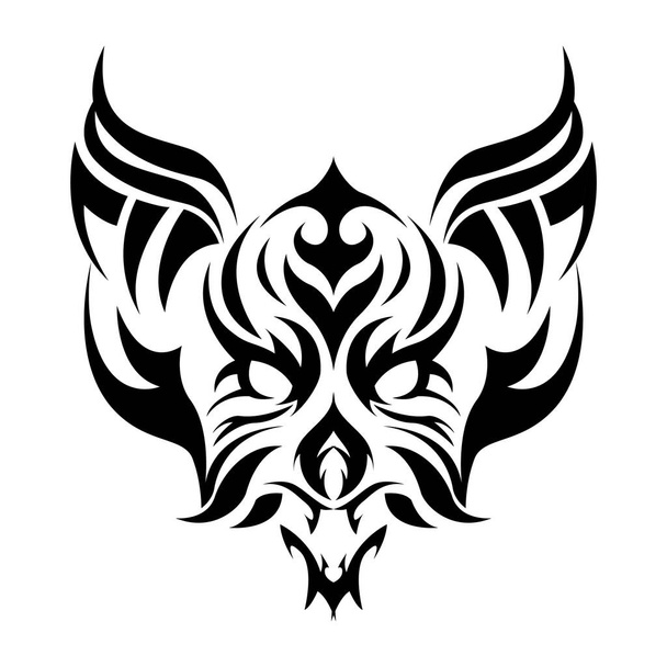 tribal tattoo art. vector illustration of a dragon. - Vecteur, image