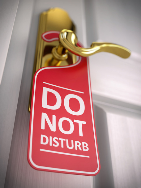 Do not disturb sign on hotel door handle - Photo, Image