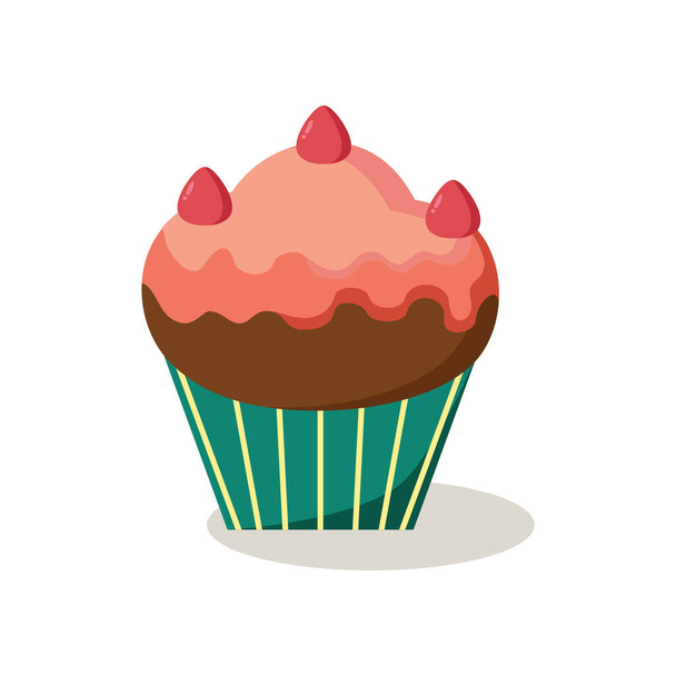 delicious cupcake icon vector illustration design - Vecteur, image