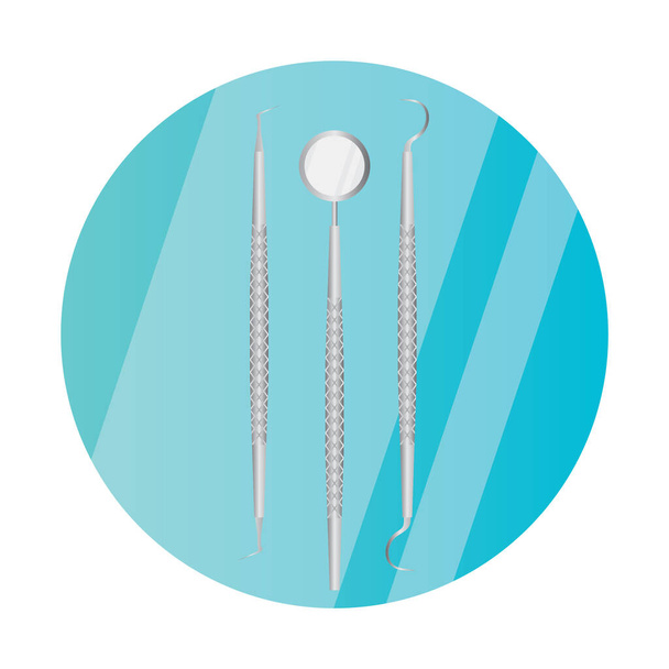 dental instruments icon in flat style isolated on white background. dentist symbol vector illustration - Διάνυσμα, εικόνα