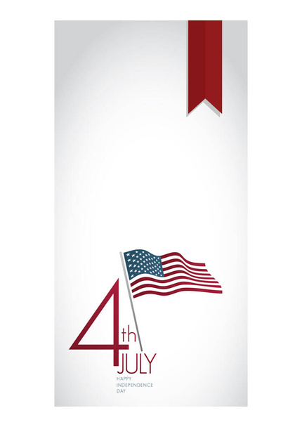 vector illustration of usa flag on american independence day - Vetor, Imagem