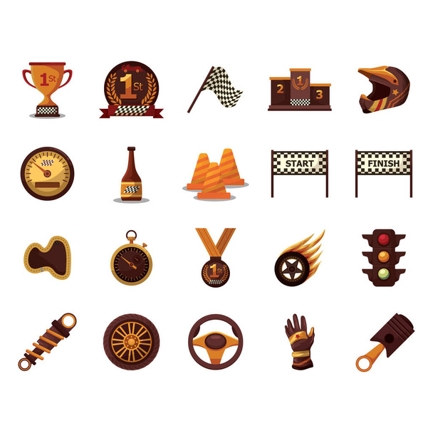 vector set of hockey icons - Vector, Image