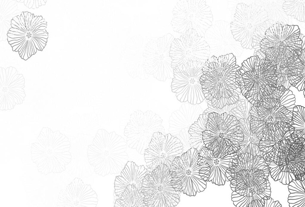 Dark Gray vector doodle layout with leaves. An elegant bright illustration with flowers. New template for your design. - Vector, Image
