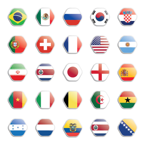 flags of argentina with soccer ball - Vecteur, image