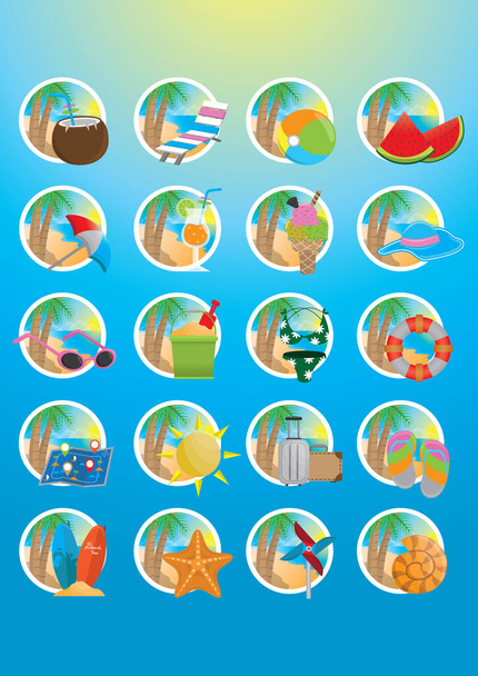 set of vector icons, stickers  - Vettoriali, immagini