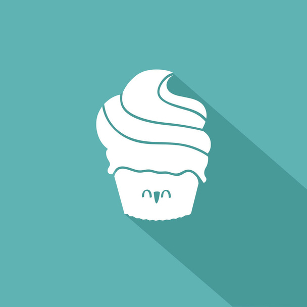 vector illustration of single ice cream icon - Vektor, Bild