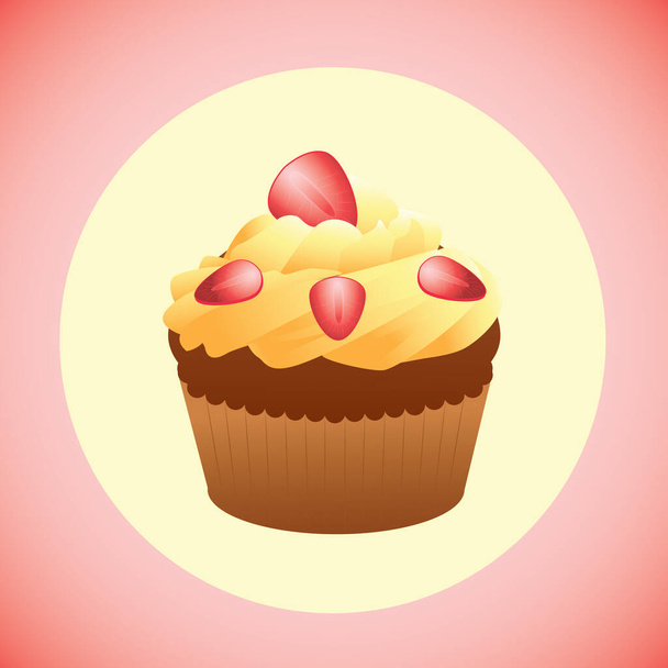 vector illustration of a cupcake - Vektor, obrázek