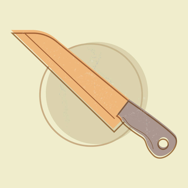 vector illustration of a cartoon kitchen knife - Vetor, Imagem