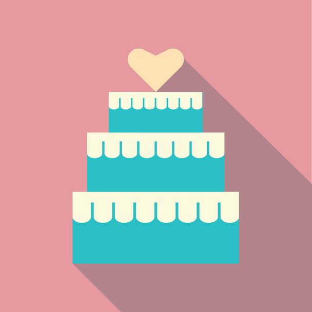 cake icon. flat illustration of birthday vector icons for web - Vector, Imagen