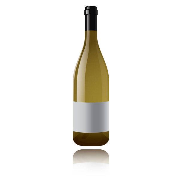 Vector illustration of a  bottle of wine isolated on white background - ベクター画像