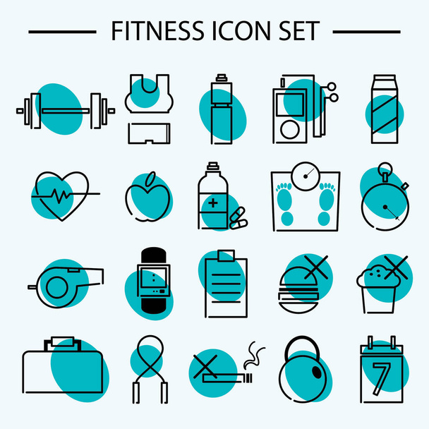 fitness and healthy lifestyle icons set. vector illustration - Vector, afbeelding