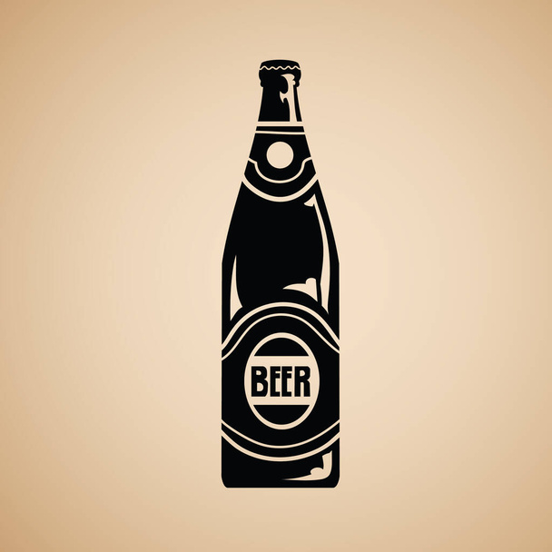 beer bottle icon. vector illustration - ベクター画像