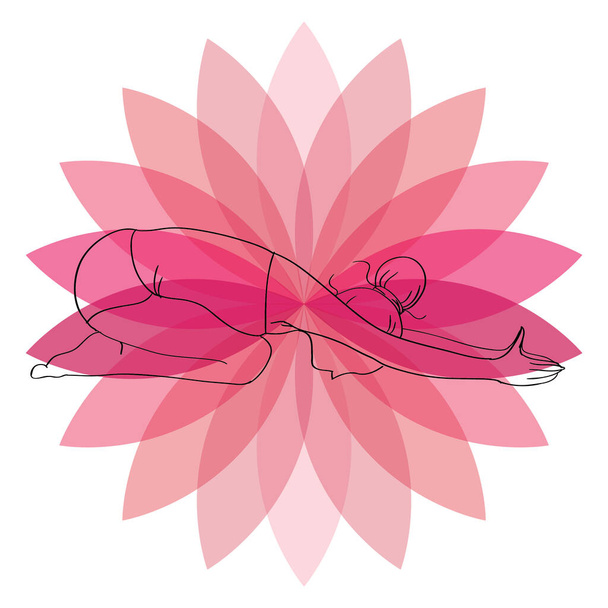 vector illustration of a pink lily - Vektör, Görsel