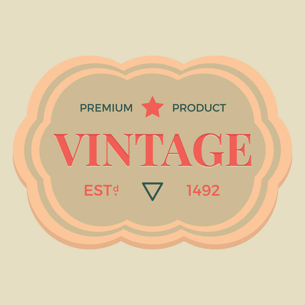 vintage retro label with text and labels - Vecteur, image
